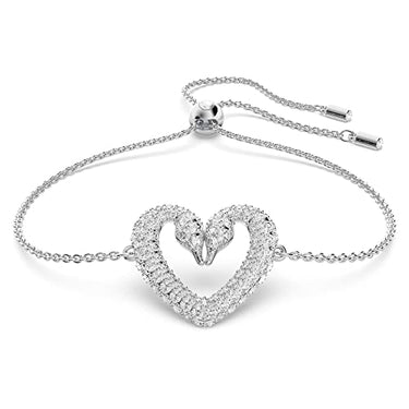 Swarovski Una Bracelet, White and Rhodium-Plated Bracelet with Elegant Swan Motif and Sparkling Swarovski Crystals on Sale